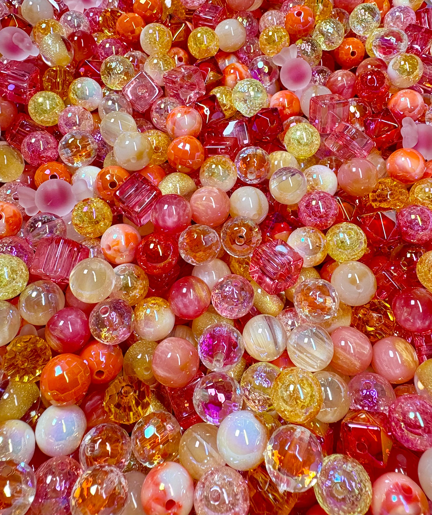 Acrylic Bead Mix for Beadable Pens, Keychains and DIY (16mm) bead mix pretty beads