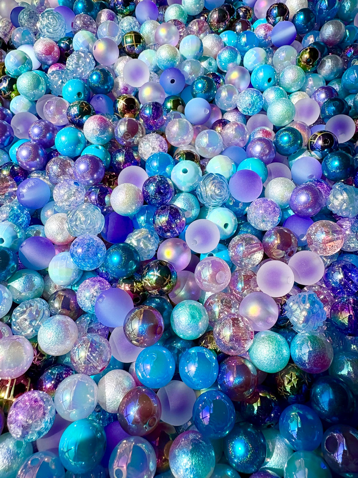 Acrylic Bead Mix for Beadable Pens, Keychains and DIY (16mm) bead mix pretty beads