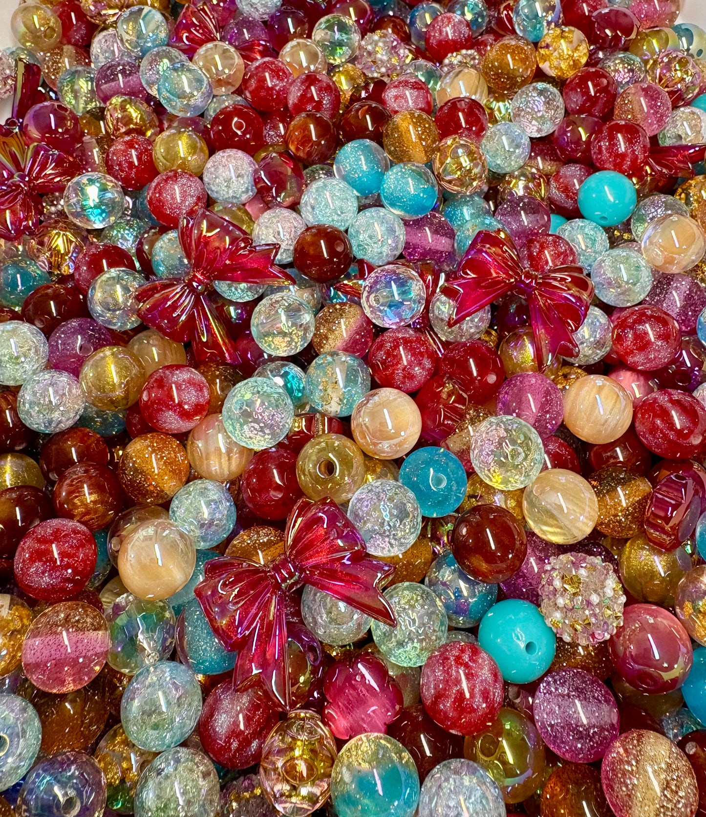 Acrylic Bead Mix for Beadable Pens, Keychains and DIY (16mm) bead mix pretty beads