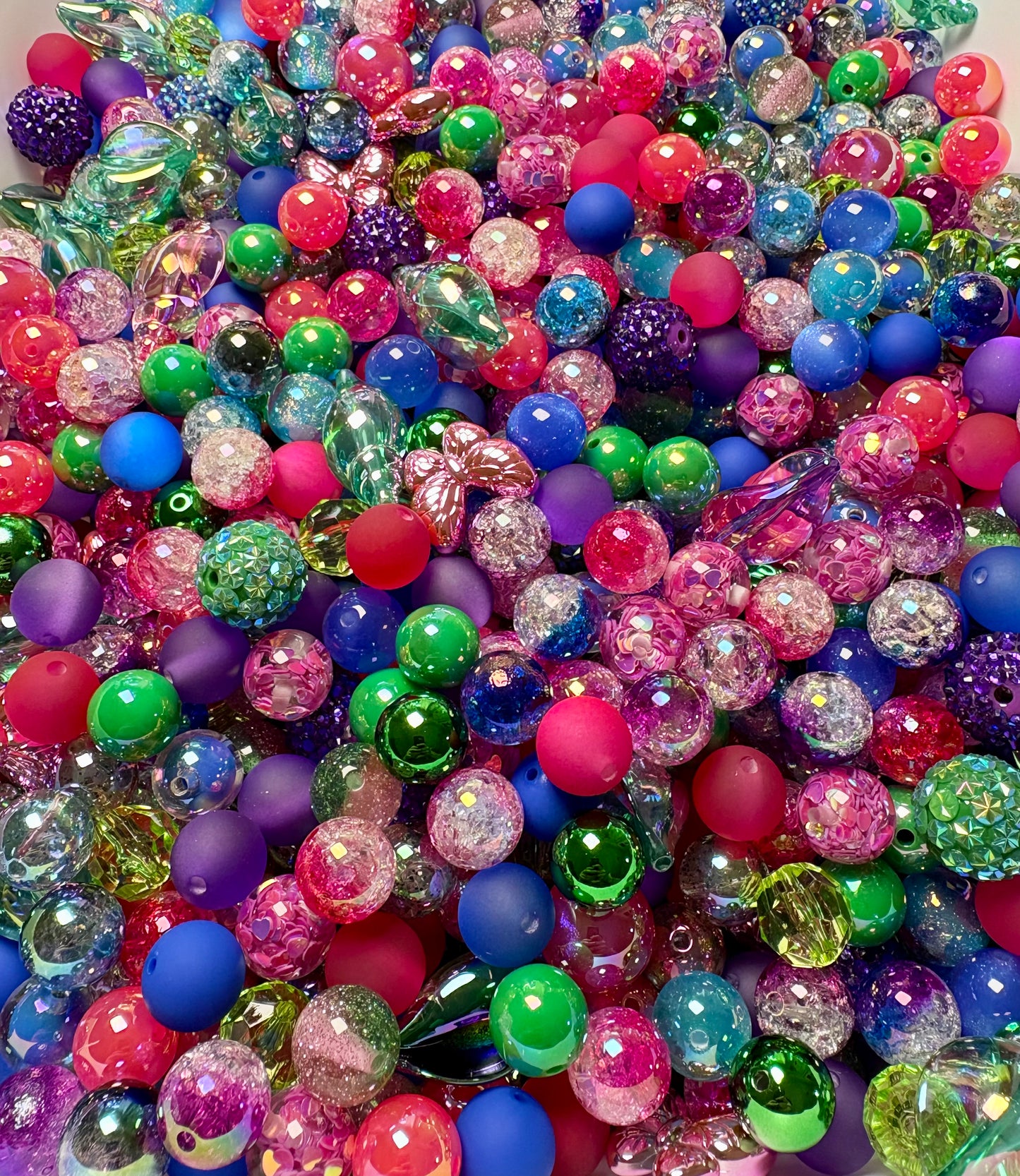 Acrylic Bead Mix for Beadable Pens, Keychains and DIY (16mm) bead mix pretty beads