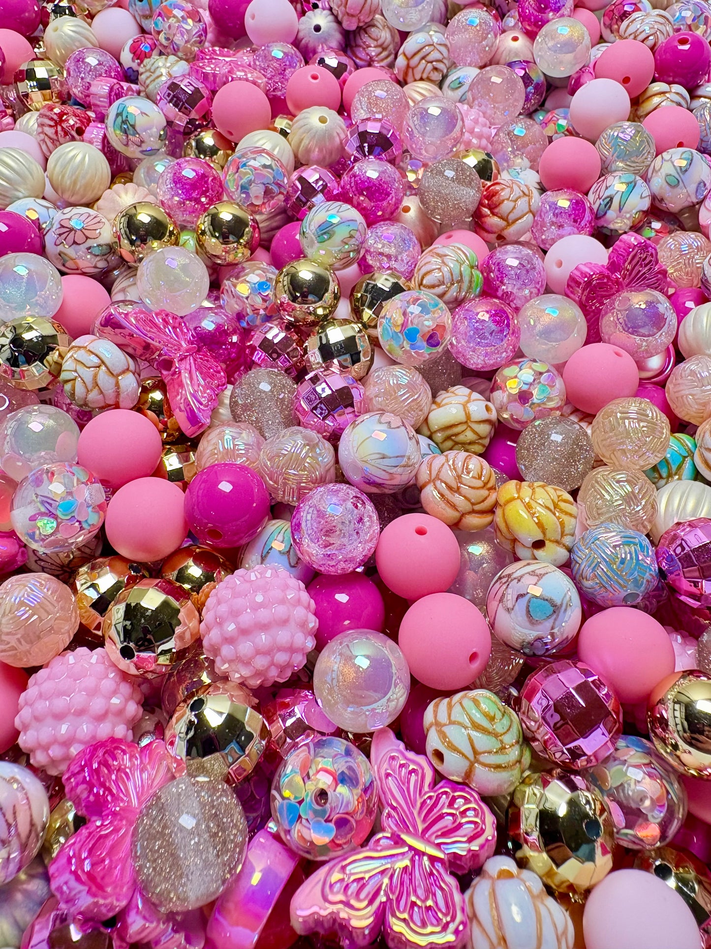 Acrylic Bead Mix for Beadable Pens, Keychains and DIY (16mm) bead mix pretty beads