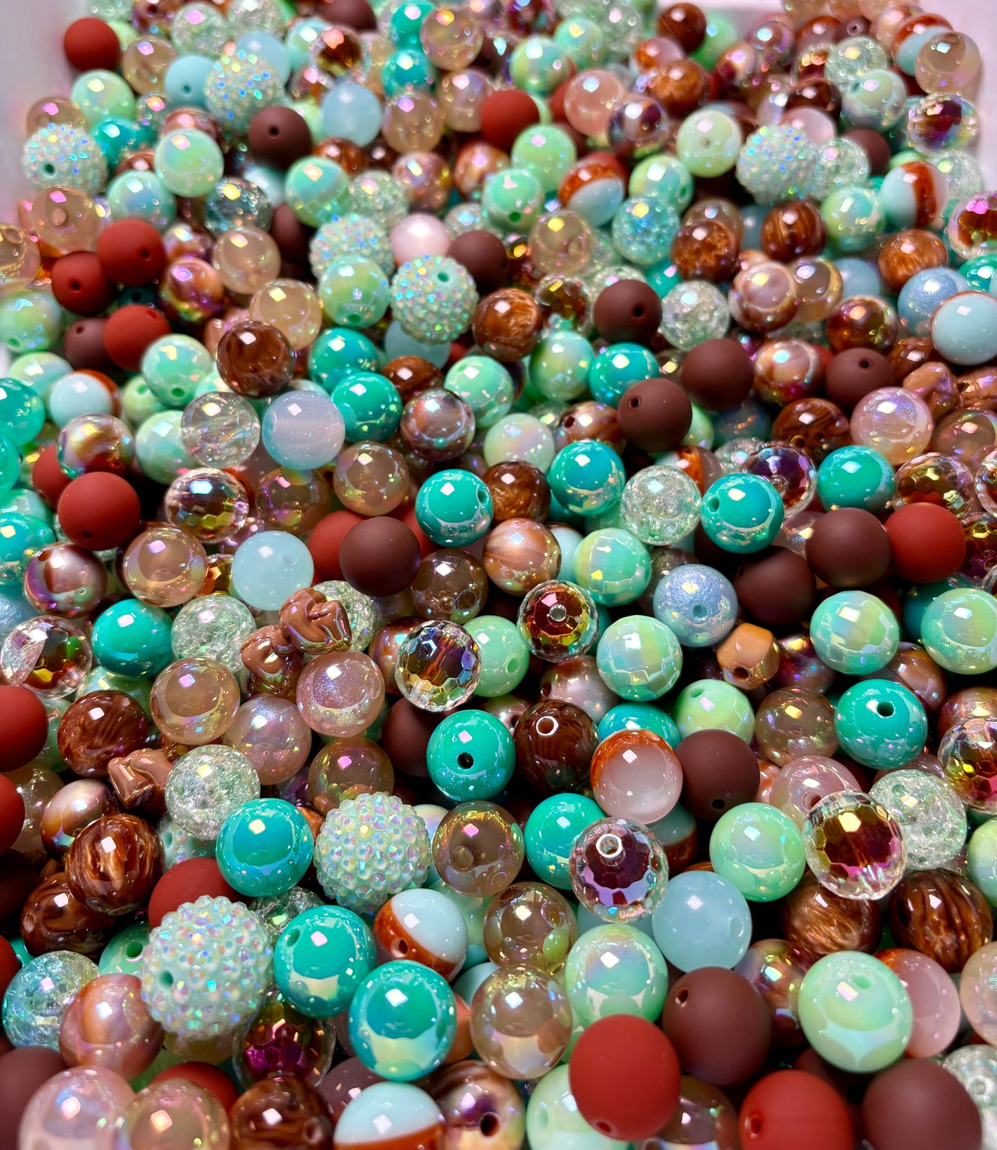 Acrylic Bead Mix for Beadable Pens, Keychains and DIY (16mm) bead mix pretty beads