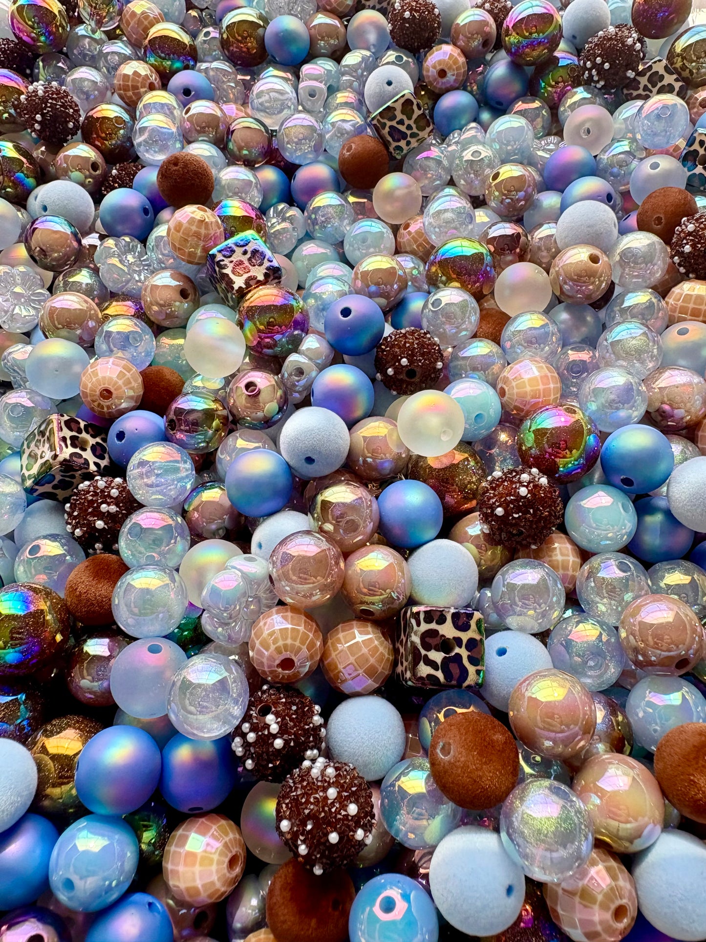 Acrylic Bead Mix for Beadable Pens, Keychains and DIY (16mm) bead mix pretty beads