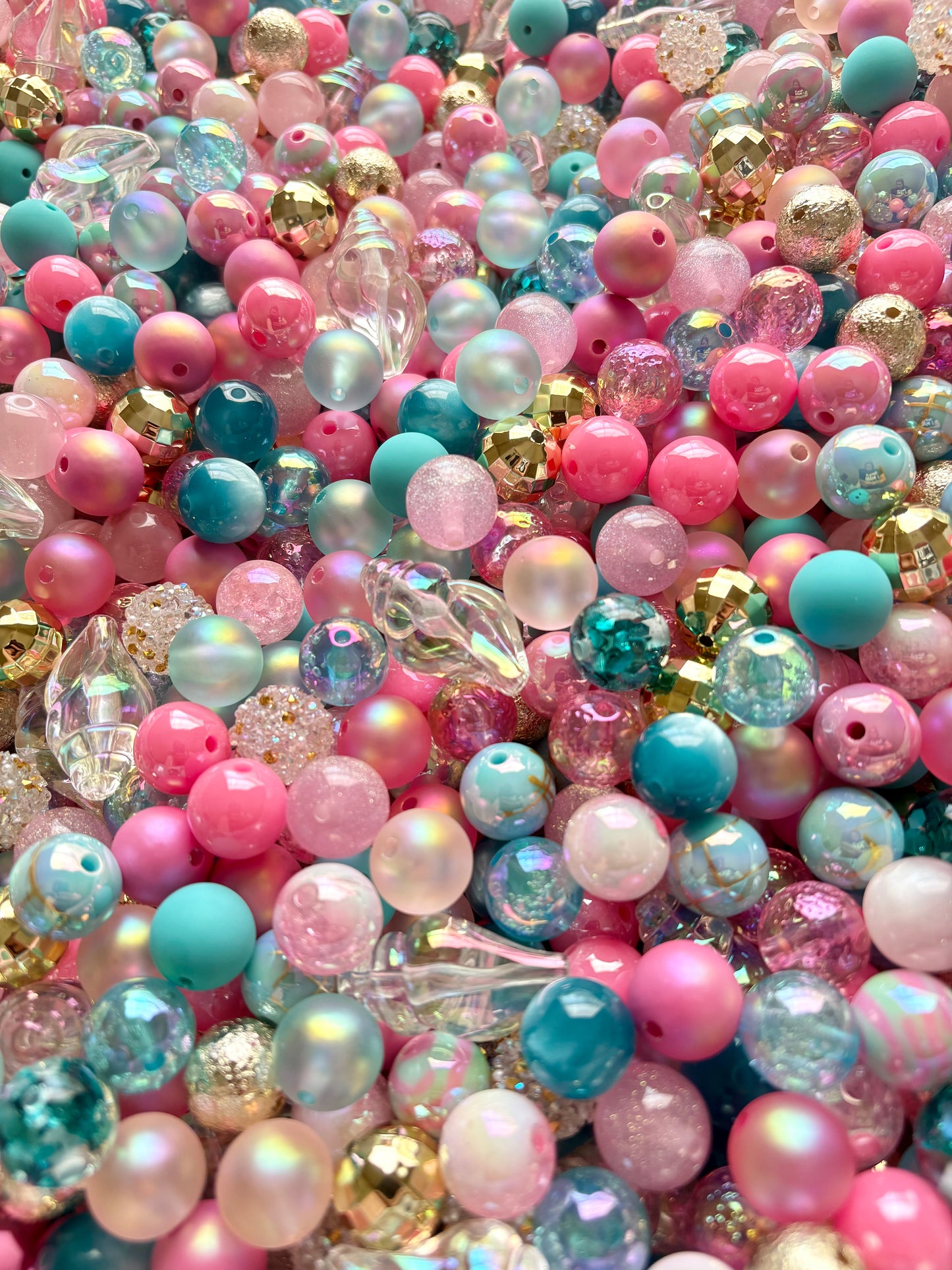 Acrylic Bead Mix for Beadable Pens, Keychains and DIY (16mm) bead mix pretty beads