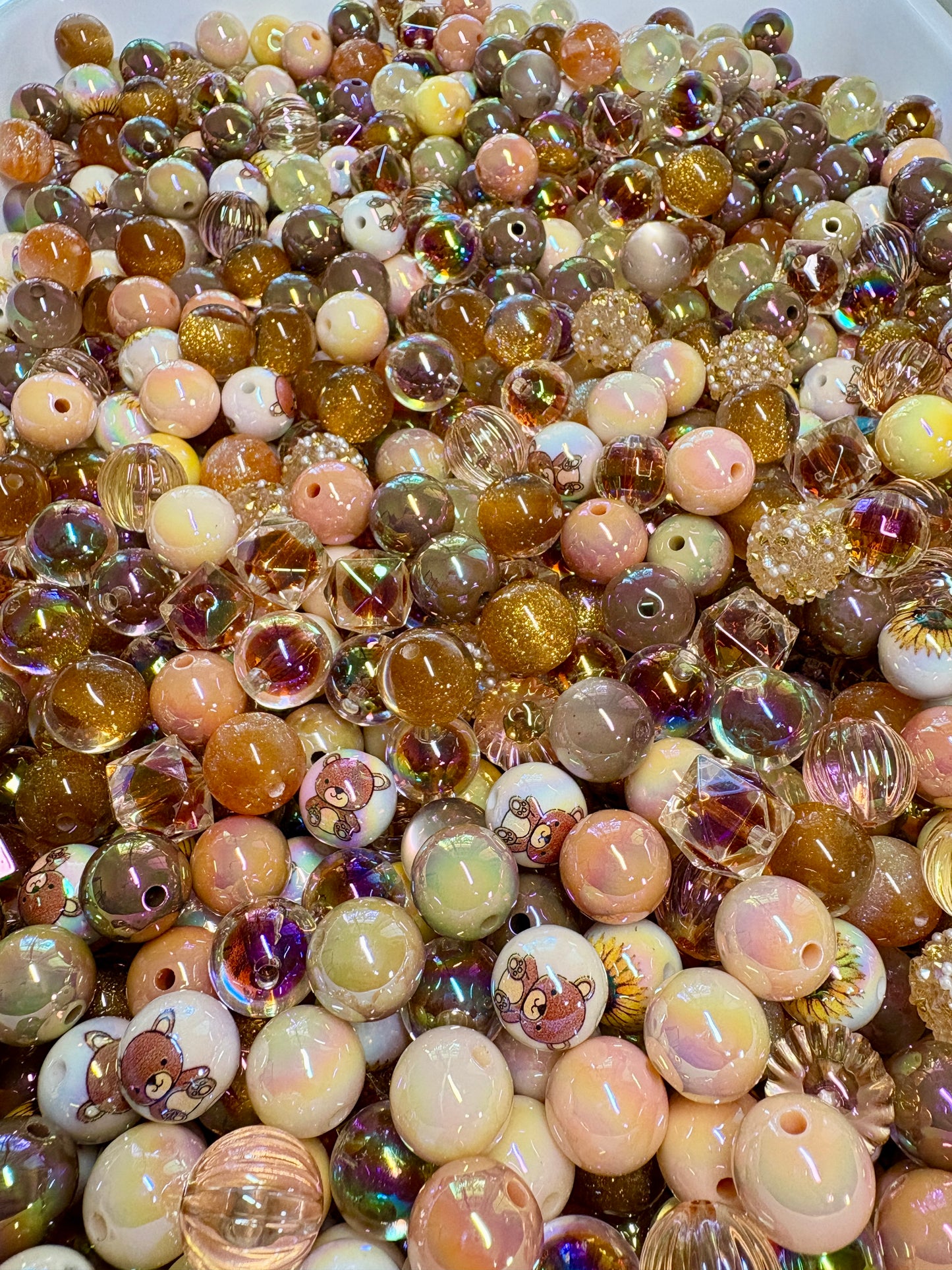 Acrylic Bead Mix for Beadable Pens, Keychains and DIY (16mm) bead mix pretty beads