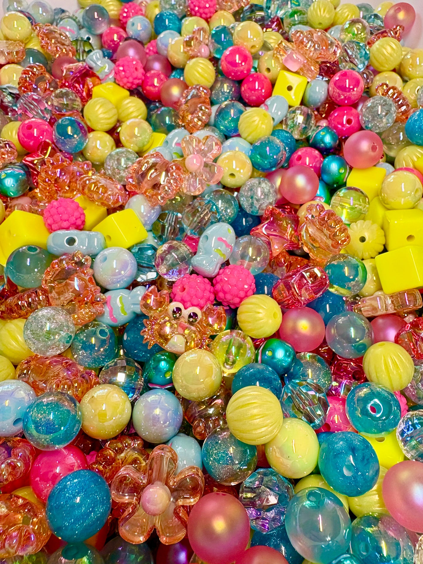 Acrylic Bead Mix for Beadable Pens, Keychains and DIY (16mm) bead mix pretty beads