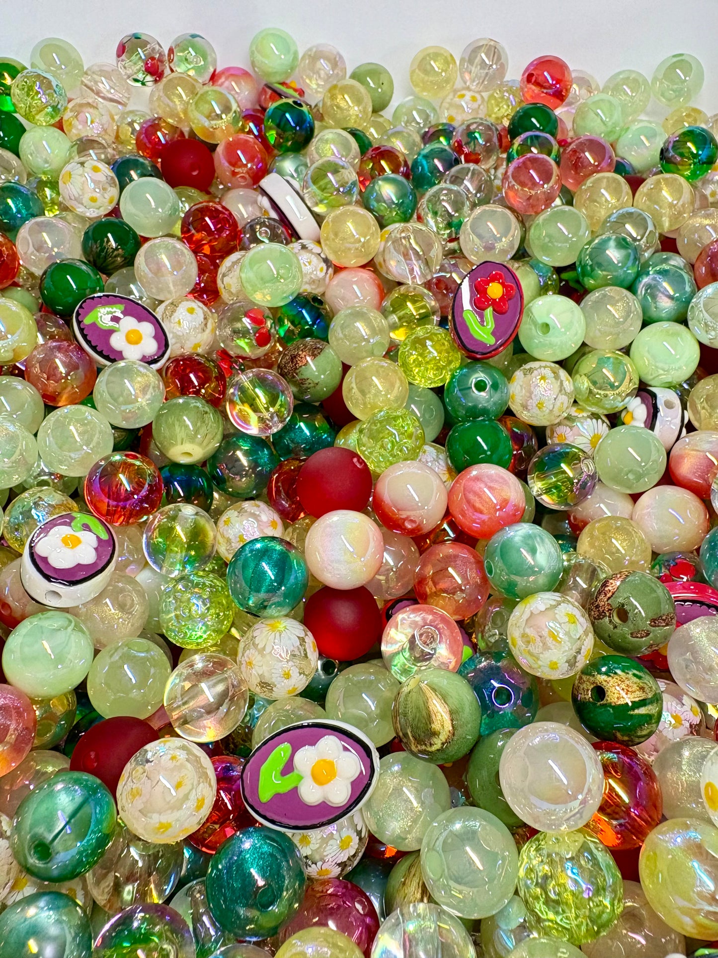 Acrylic Bead Mix for Beadable Pens, Keychains and DIY (16mm) bead mix pretty beads