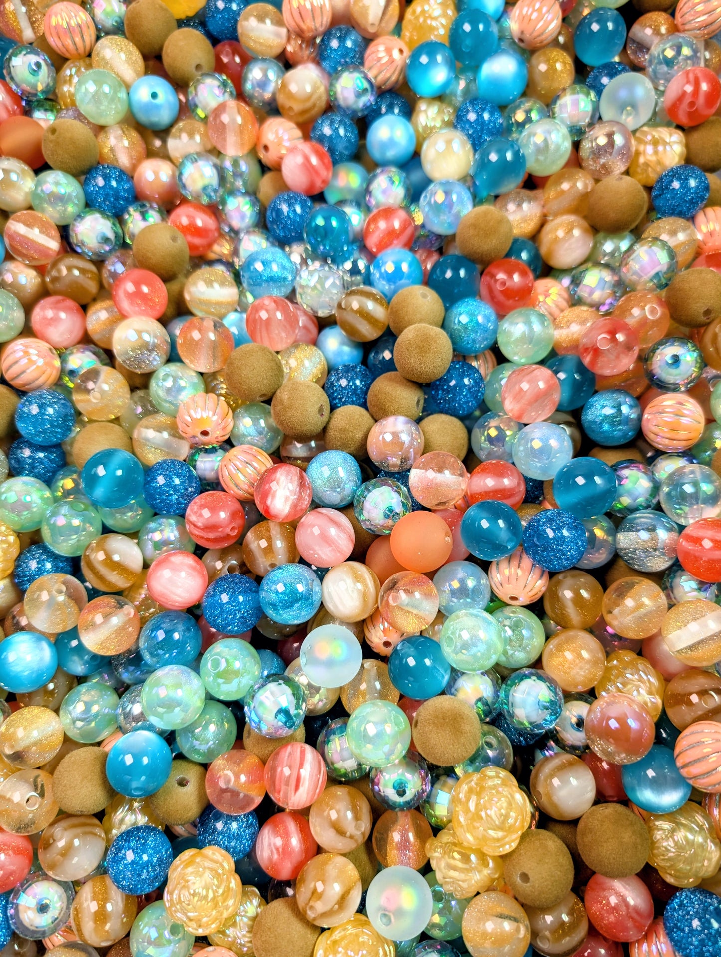 Acrylic Bead Mix for Beadable Pens, Keychains and DIY (16mm) bead mix pretty beads!!