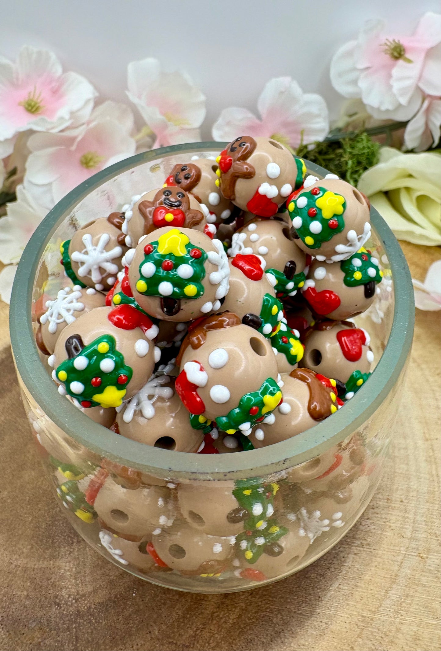 Hand painted Bead for Beadable Pens, Keychains and DIY