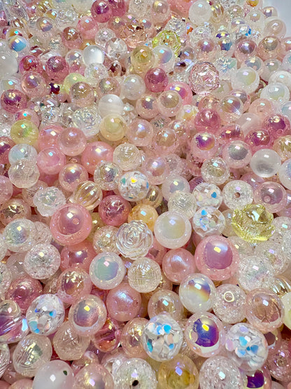 Acrylic Bead Mix for Beadable Pens, Keychains and DIY (16mm) bead mix pretty beads