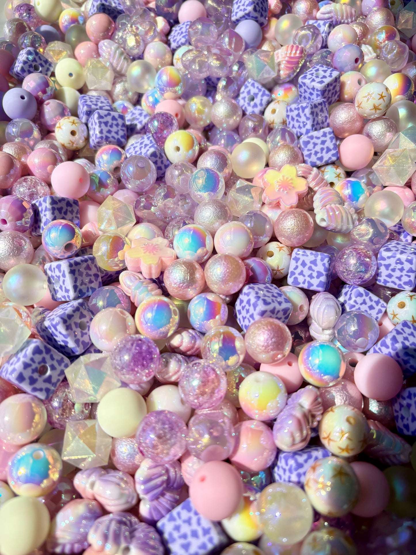 Acrylic Bead Mix for Beadable Pens, Keychains and DIY (16mm) bead mix pretty beads