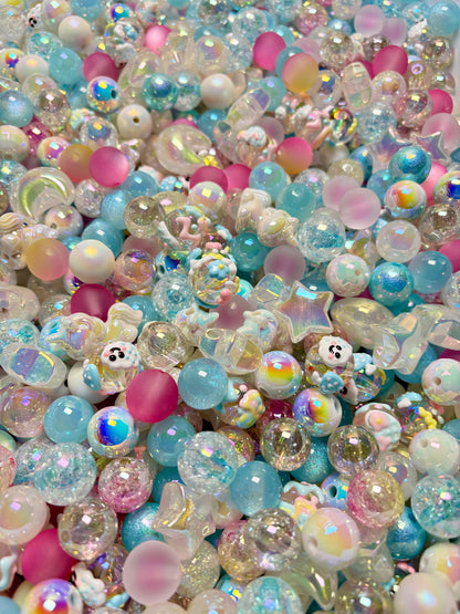 Acrylic Bead Mix for Beadable Pens, Keychains and DIY (16mm) bead mix pretty beads