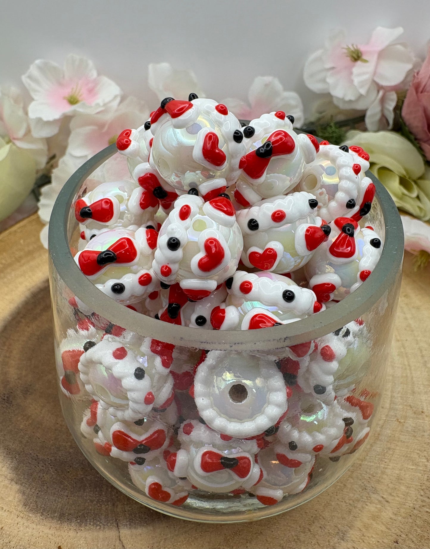 Hand painted Bead for Beadable Pens, Keychains and DIY