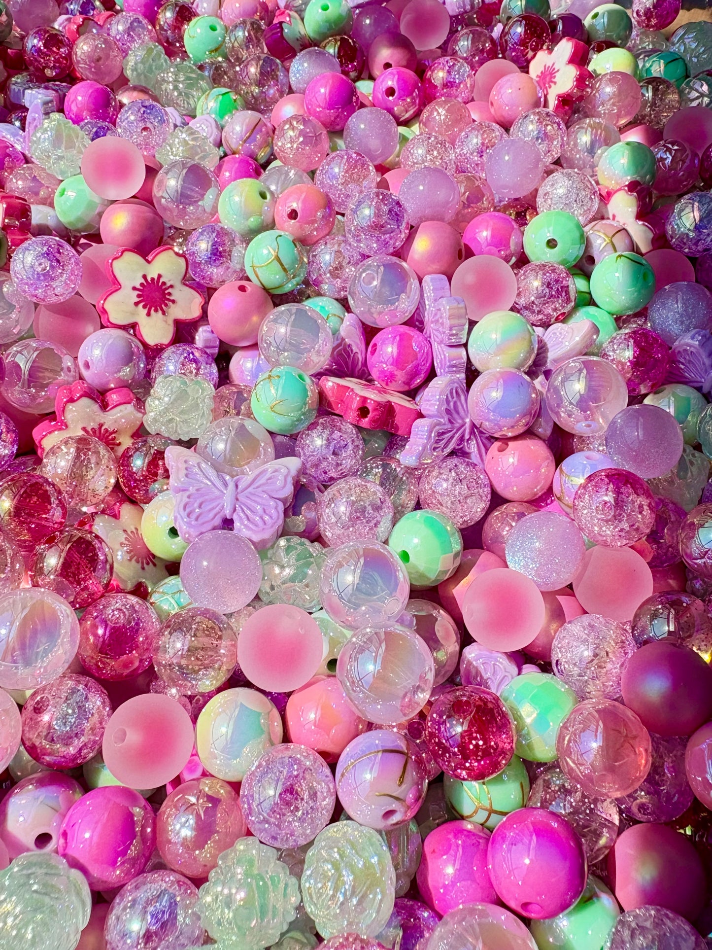 Acrylic Bead Mix for Beadable Pens, Keychains and DIY (16mm) bead mix pretty beads