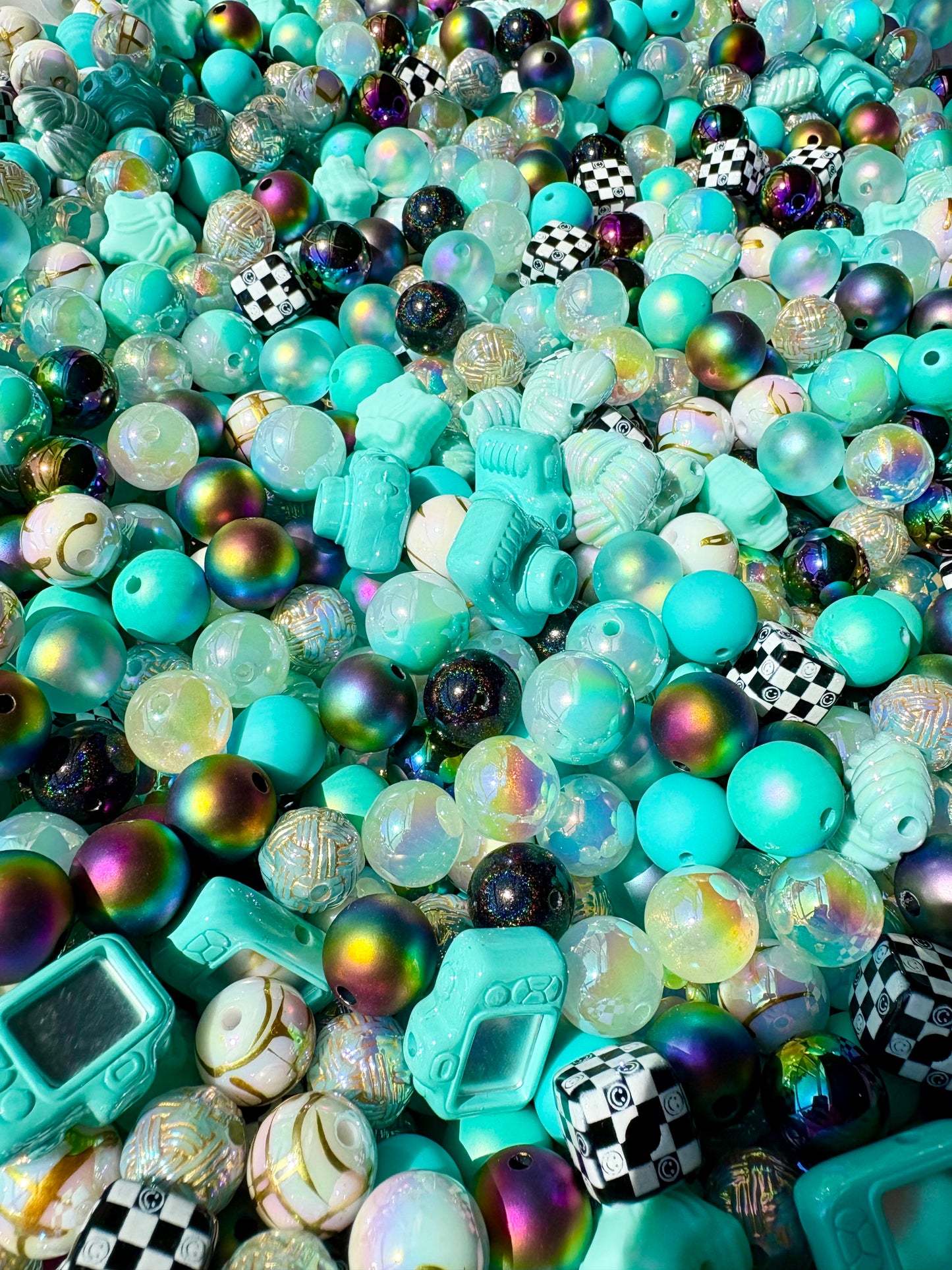 Acrylic Bead Mix for Beadable Pens, Keychains and DIY (16mm) bead mix pretty beads