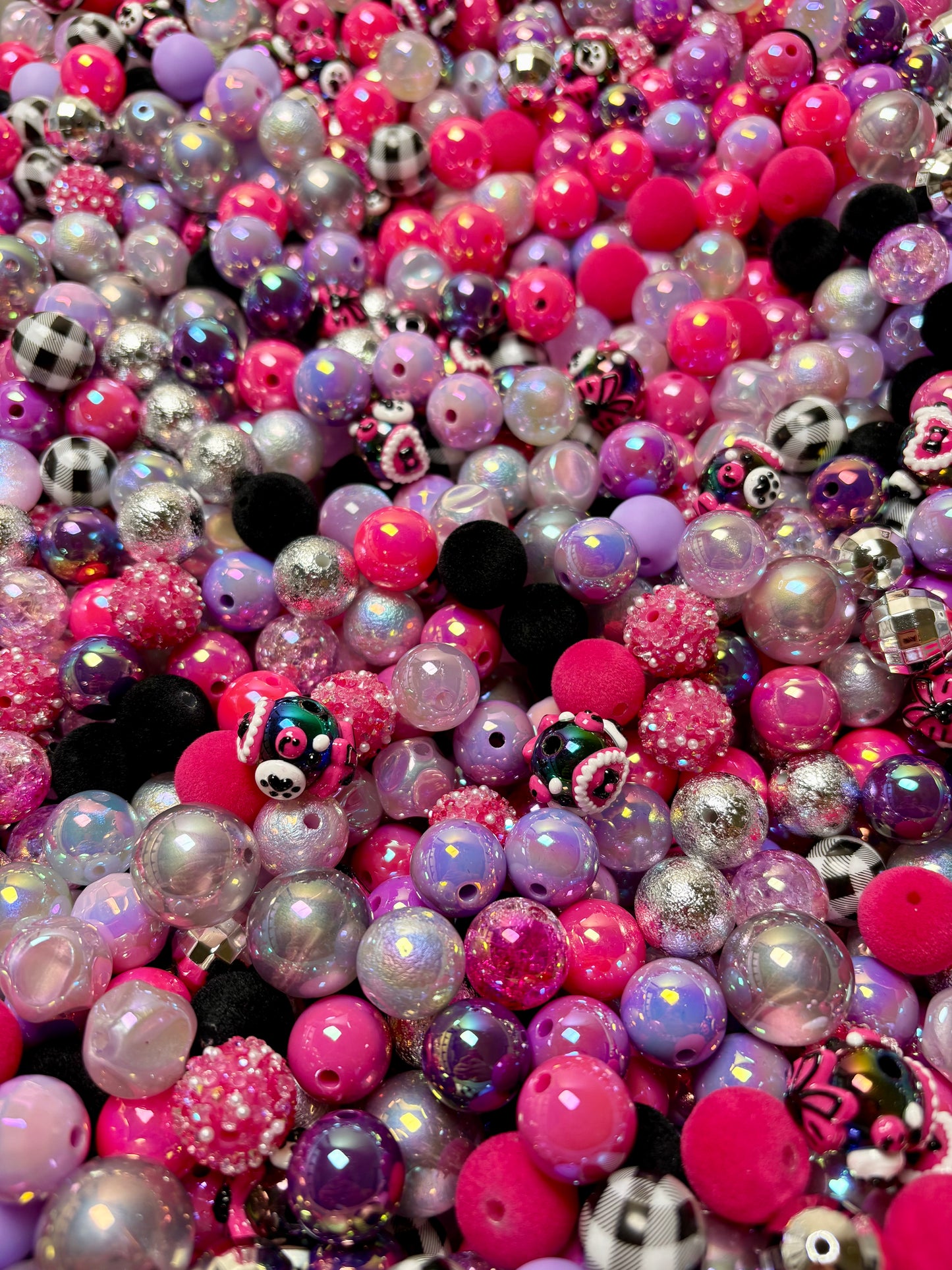 Acrylic Bead Mix for Beadable Pens, Keychains and DIY (16mm) bead mix pretty beads