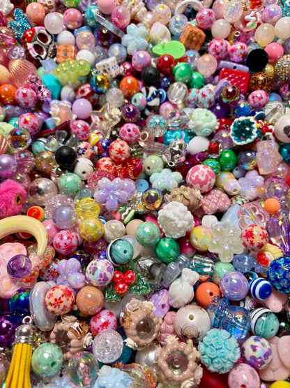 Acrylic Bead Mix for Beadable Pens, Keychains and DIY (16mm) bead mix pretty beads