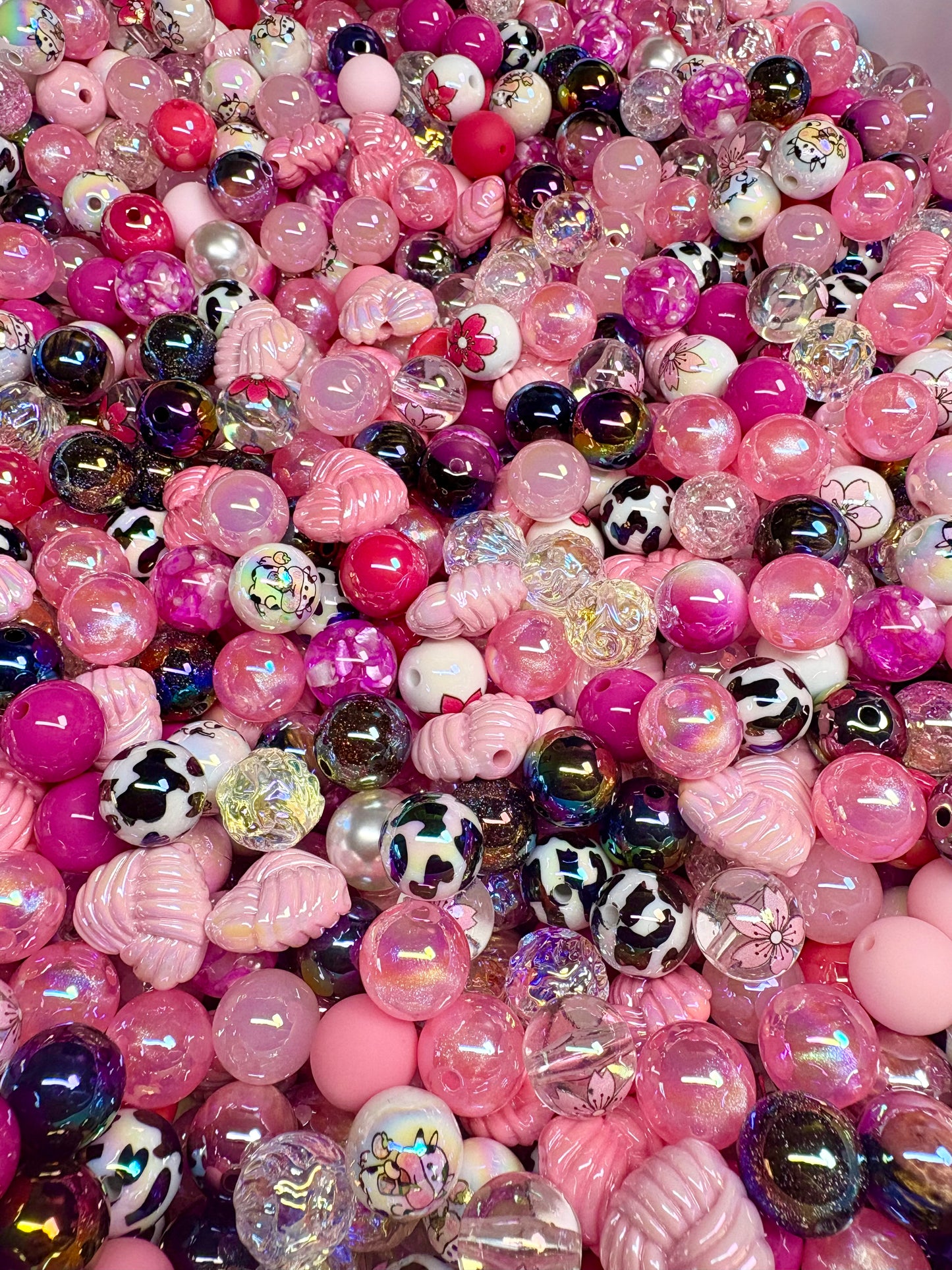 Acrylic Bead Mix for Beadable Pens, Keychains and DIY (16mm) bead mix pretty beads