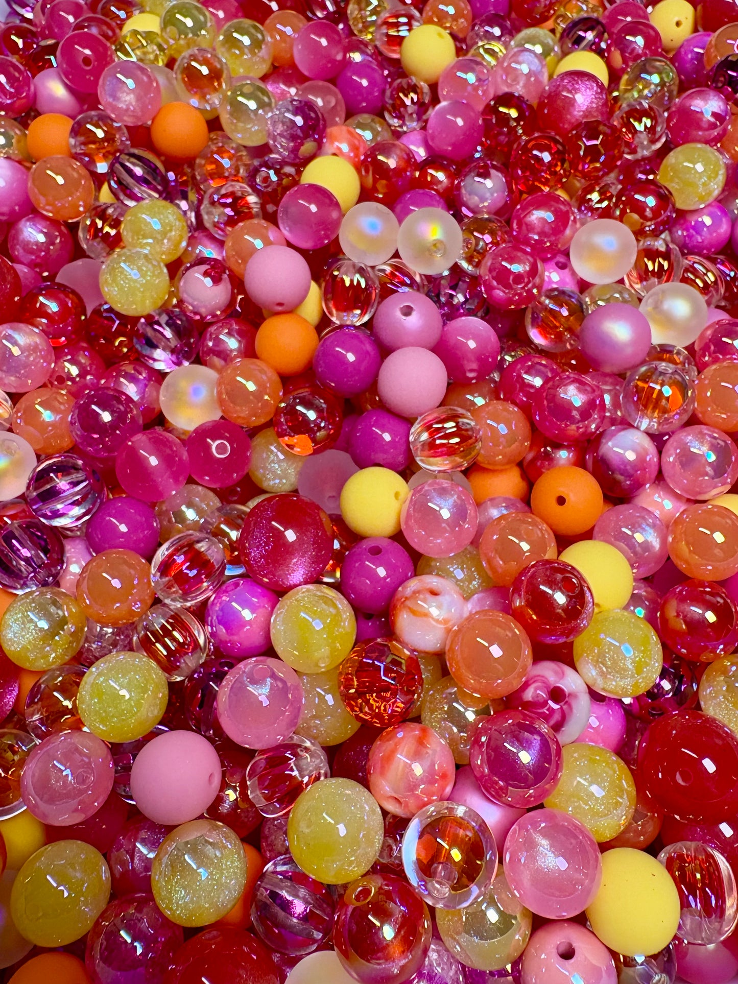 Acrylic Bead Mix for Beadable Pens, Keychains and DIY (16mm) bead mix pretty beads