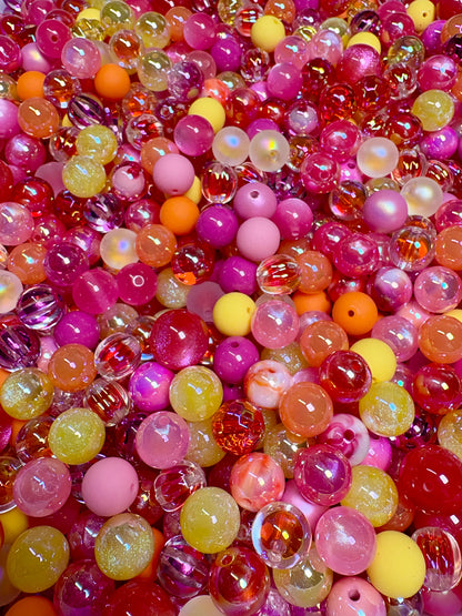 Acrylic Bead Mix for Beadable Pens, Keychains and DIY (16mm) bead mix pretty beads
