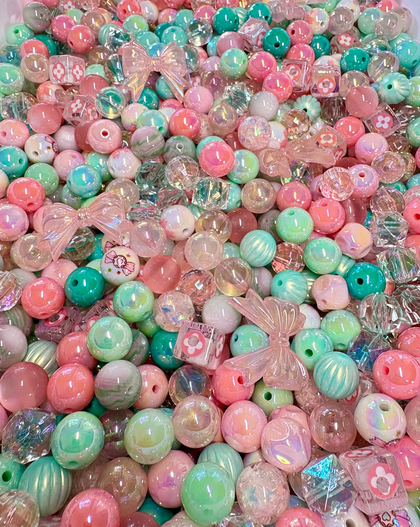 Acrylic Bead Mix for Beadable Pens, Keychains and DIY (16mm) bead mix pretty beads