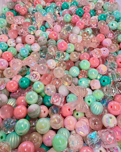 Acrylic Bead Mix for Beadable Pens, Keychains and DIY (16mm) bead mix pretty beads
