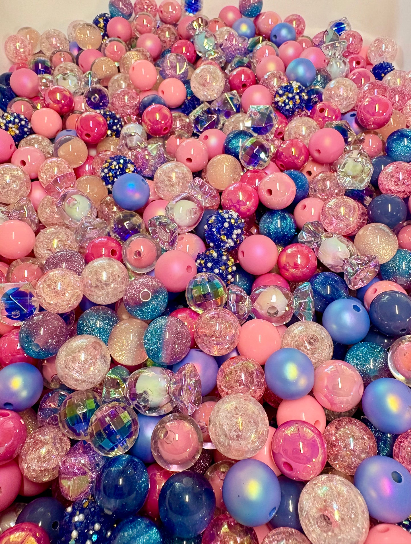 Acrylic Bead Mix for Beadable Pens, Keychains and DIY (16mm) bead mix pretty beads