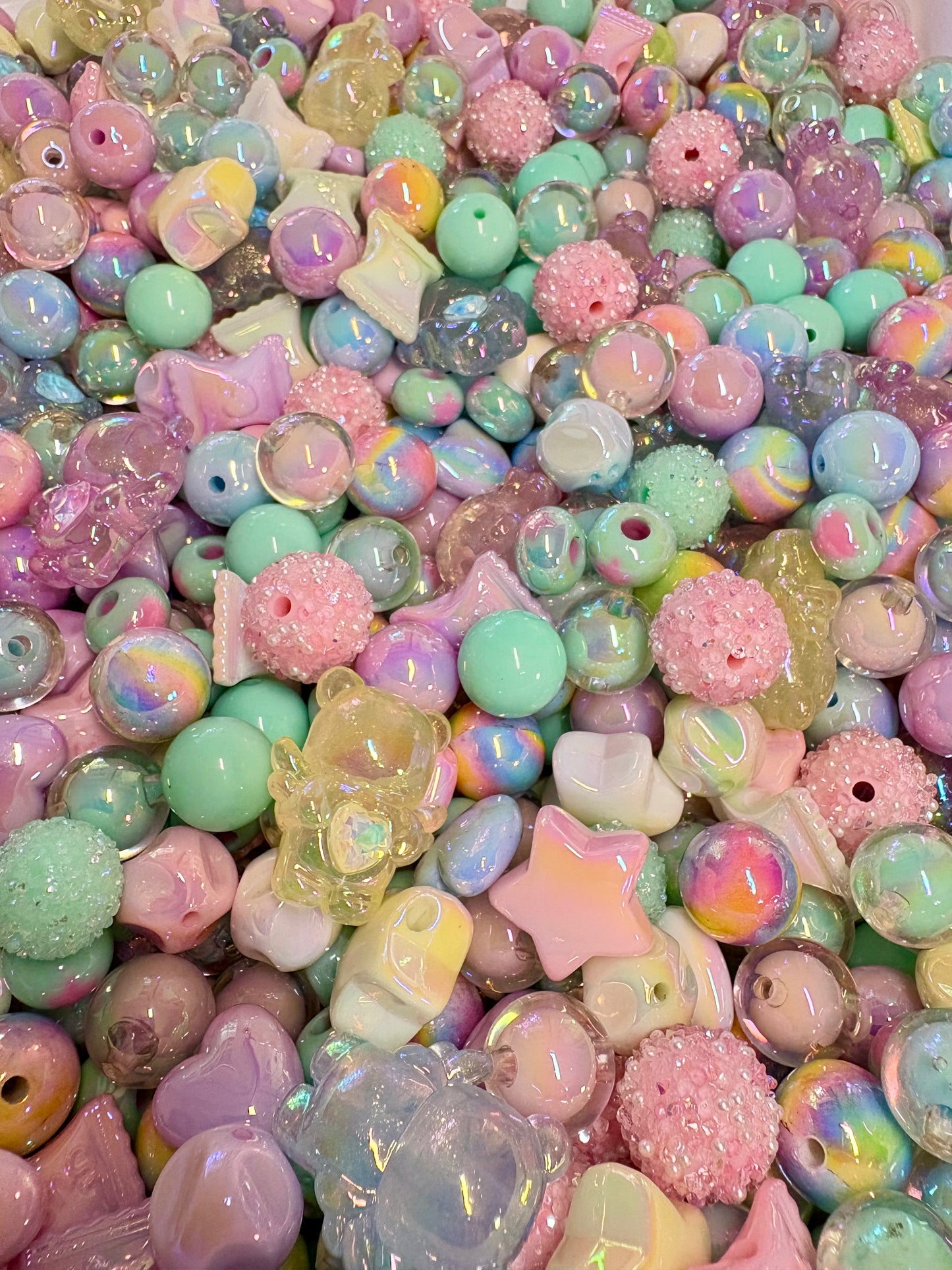Acrylic Bead Mix for Beadable Pens, Keychains and DIY (16mm) bead mix pretty beads