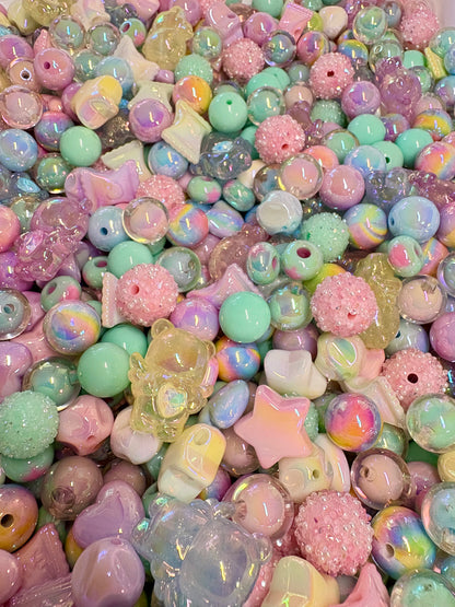 Acrylic Bead Mix for Beadable Pens, Keychains and DIY (16mm) bead mix pretty beads