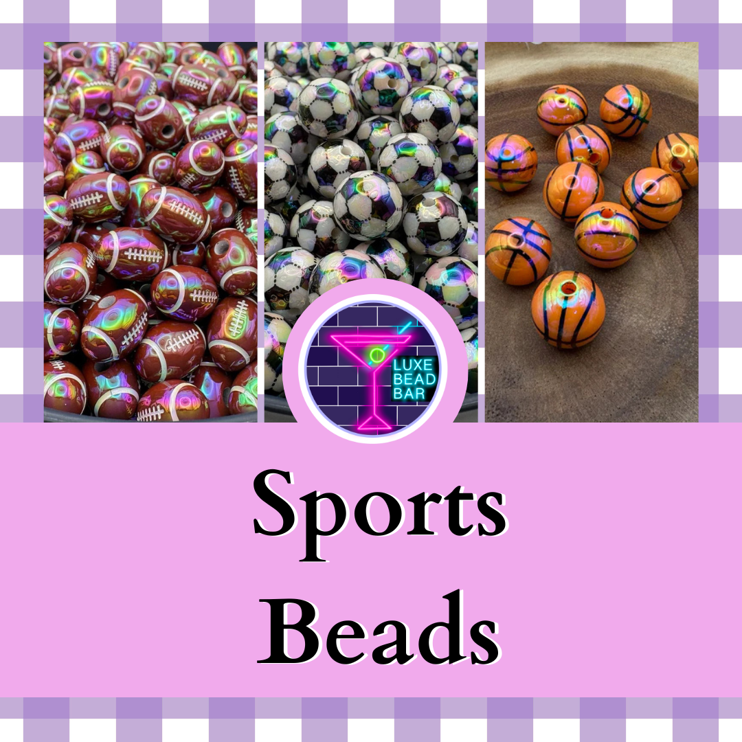 10pc UV Sports bead for Beadable Pens, Keychains and DIY