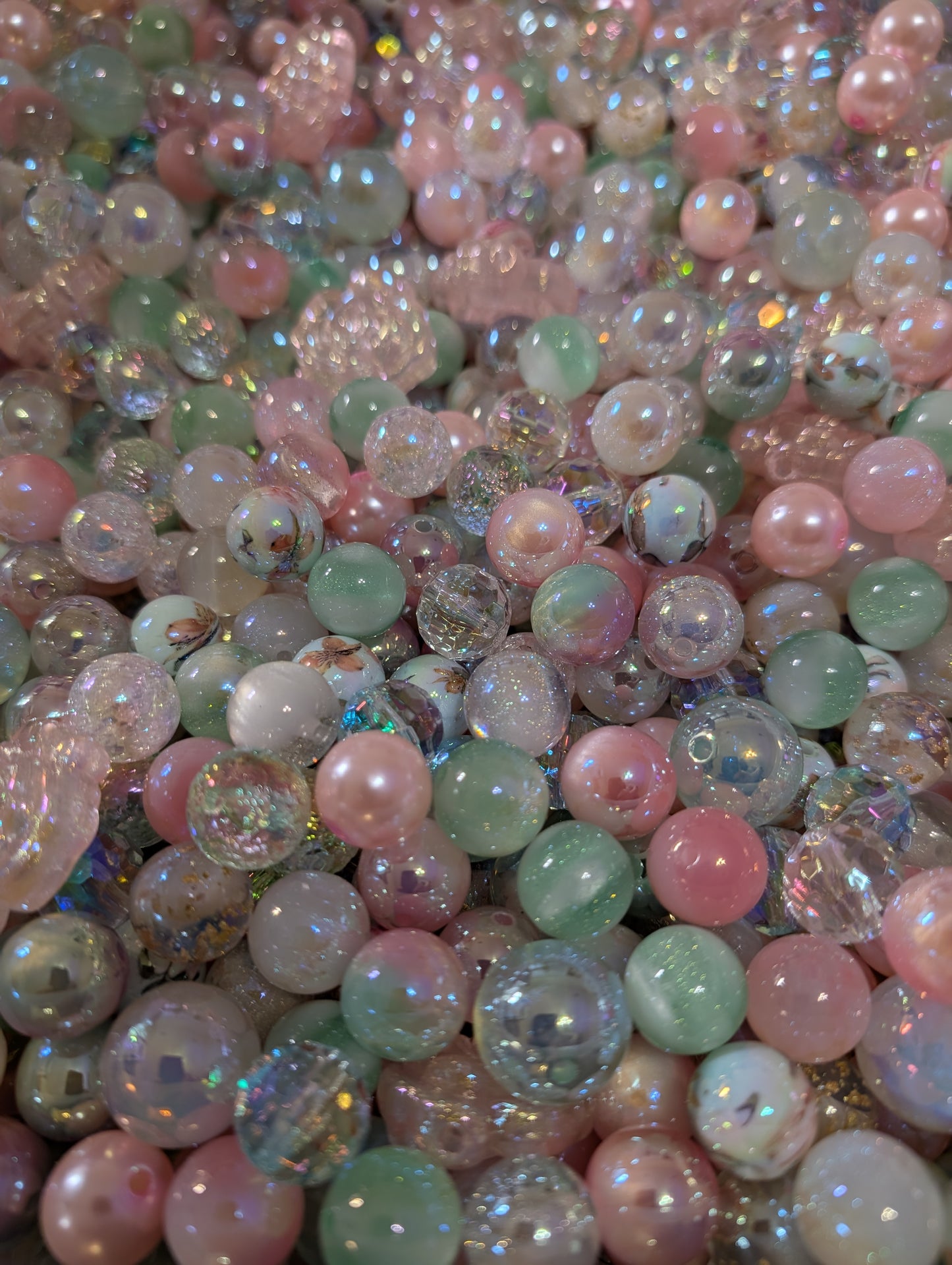 Acrylic Bead Mix for Beadable Pens, Keychains and DIY (16mm) bead mix pretty beads